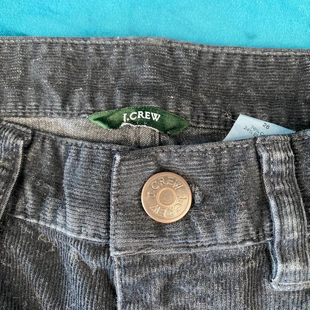 J Crew Skinny Fit Stretch Corduroy Pants in Black - Picture 5 of 10